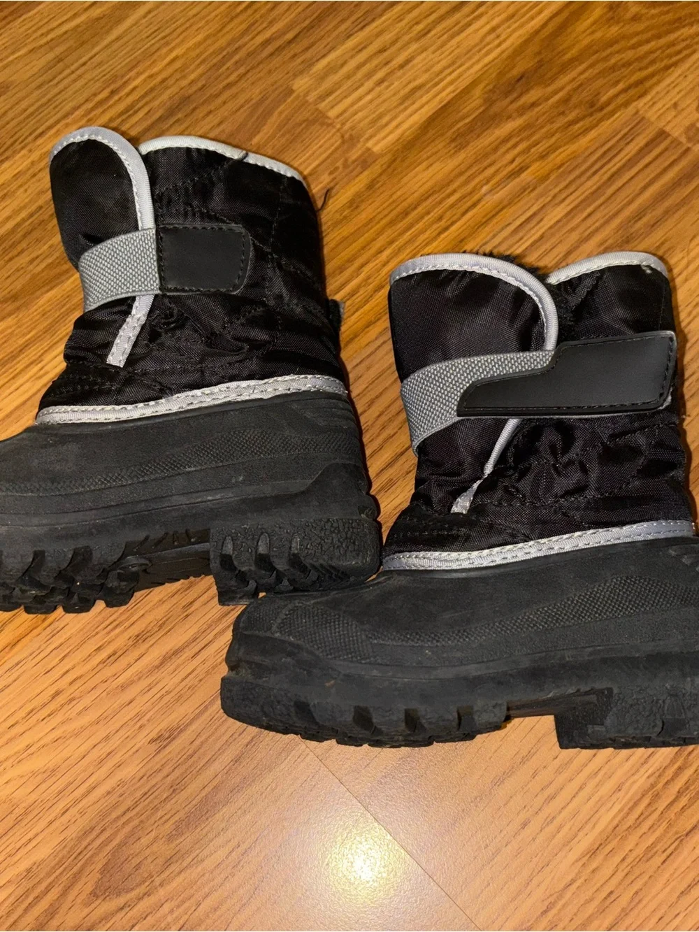 Kids Black Winter Snow Boots - Insulated Waterproof Warm Lining